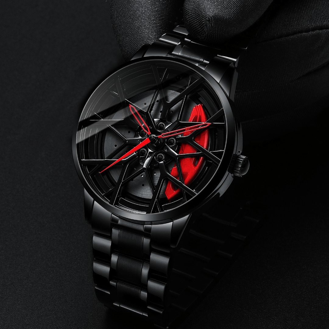 Luxury Car Wheel Rim Watch Premium Stainless Steel Sports Wrist Watch for Men