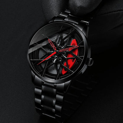 Luxury Car Wheel Rim Watch Premium Stainless Steel Sports Wrist Watch for Men