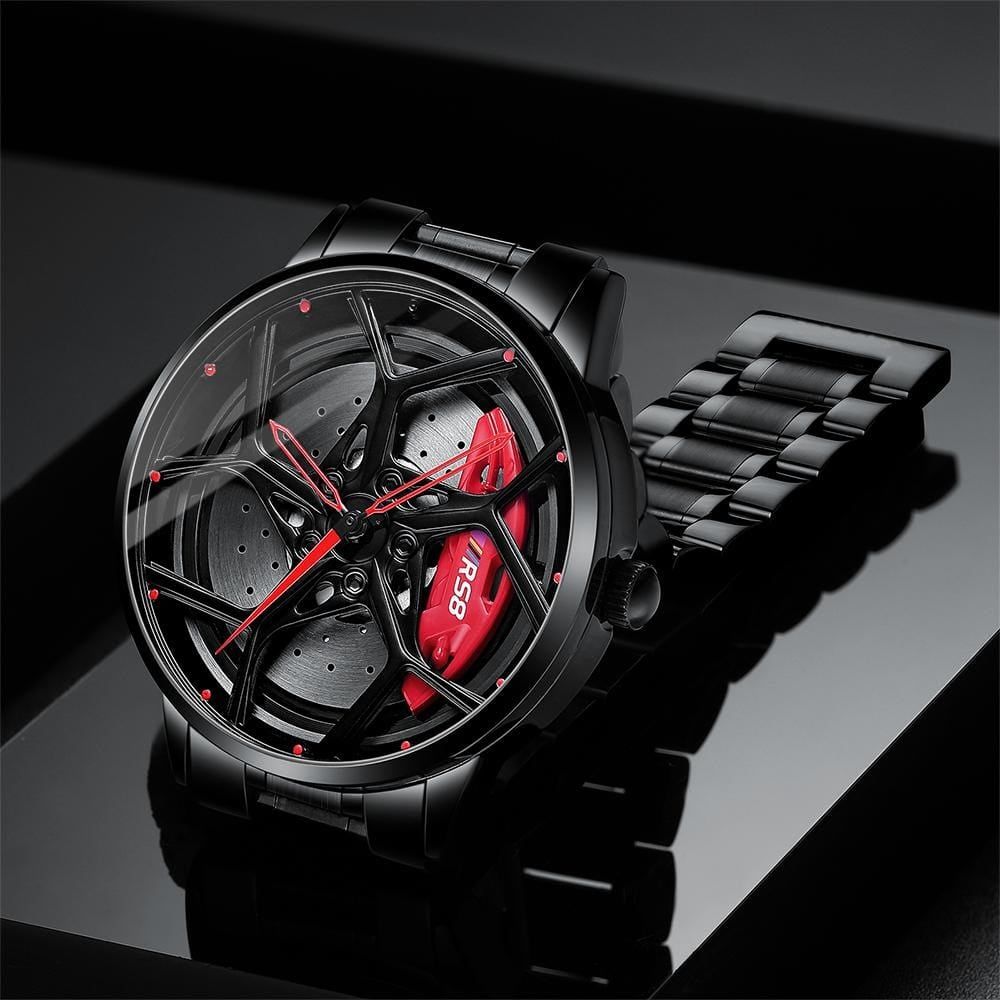 Luxury Car Wheel Rim Watch Premium Stainless Steel Sports Wrist Watch for Men