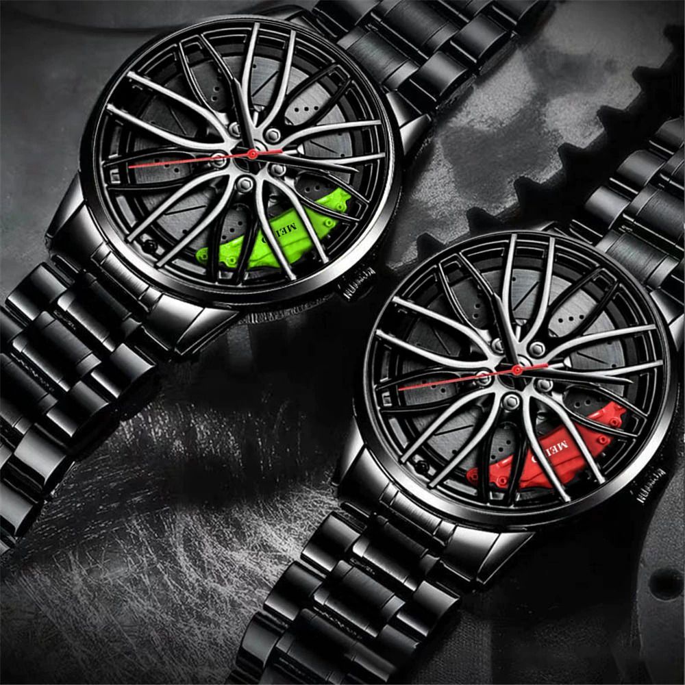 Luxury Car Wheel Rim Watch Premium Stainless Steel Sports Wrist Watch for Men