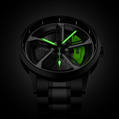 Luxury Car Wheel Rim Watch Premium Stainless Steel Sports Wrist Watch for Men