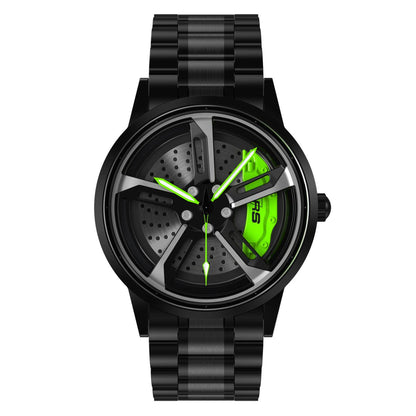 Luxury Car Wheel Rim Watch Premium Stainless Steel Sports Wrist Watch for Men