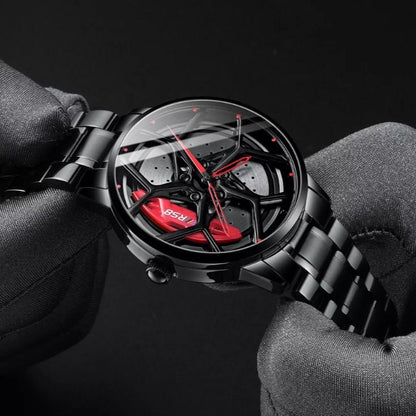 Luxury Car Wheel Rim Watch Premium Stainless Steel Sports Wrist Watch for Men