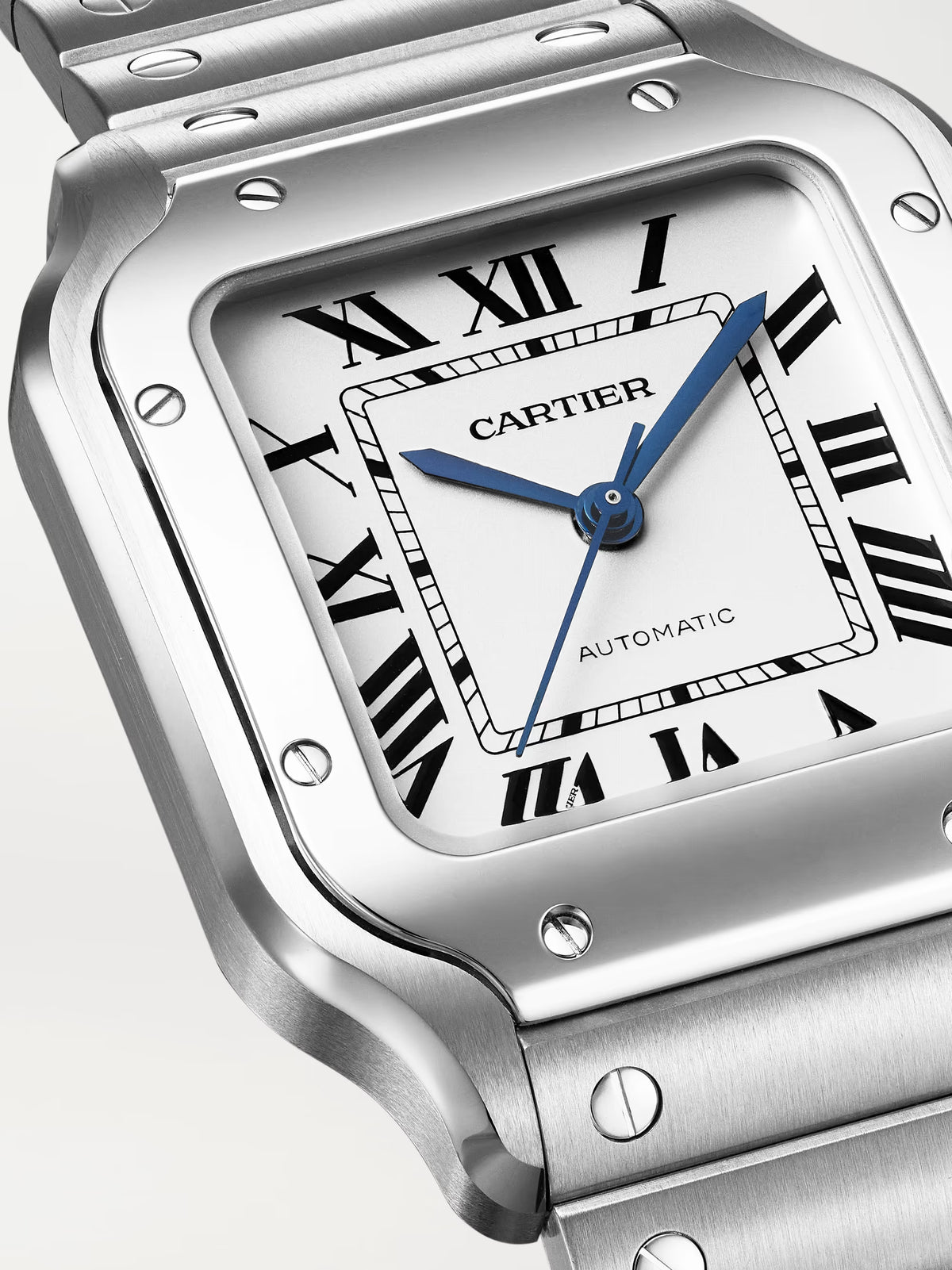 Cartier Santos Automatic Stainless Steel Watch | ساعة كارتييه سانتوس أوتوماتيكية من الفولاذ المقاوم للصدأ