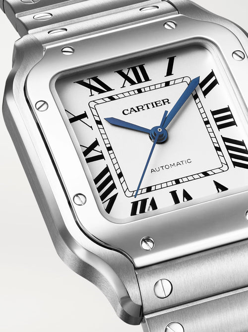 Cartier Santos Automatic Stainless Steel Watch | ساعة كارتييه سانتوس أوتوماتيكية من الفولاذ المقاوم للصدأ