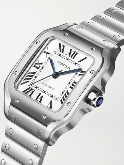 Cartier Santos Automatic Stainless Steel Watch | ساعة كارتييه سانتوس أوتوماتيكية من الفولاذ المقاوم للصدأ